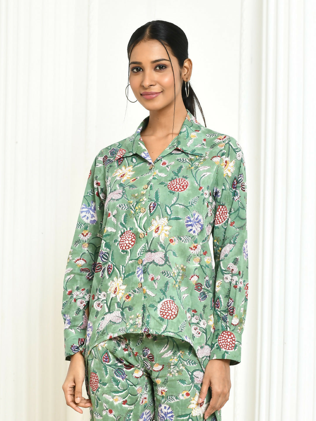 Dhanvi Handprinted Women's Cotton Shirt