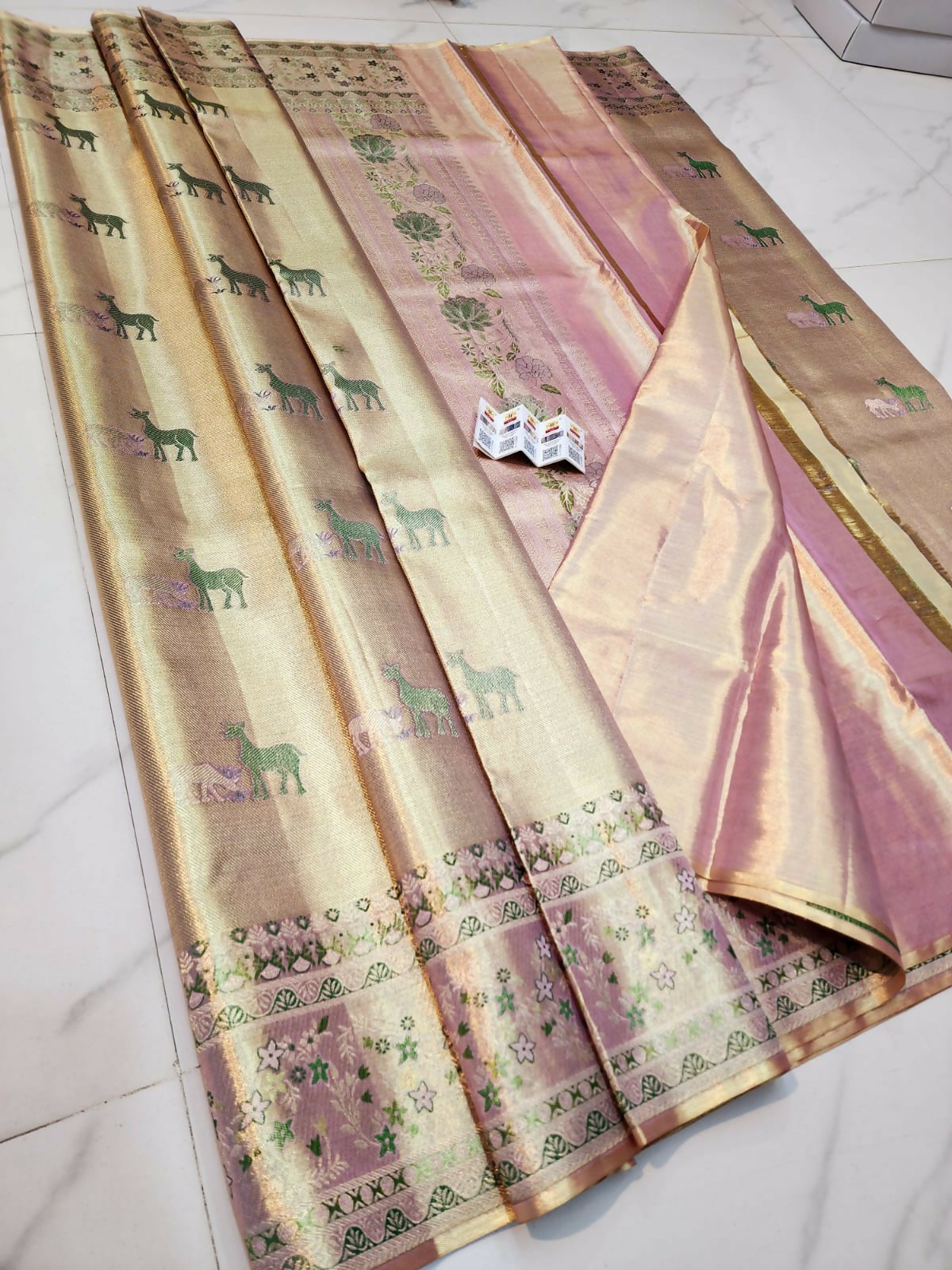 The Elegant Drape - Pure Handloom Kanchi Pattu Tissue Sarees