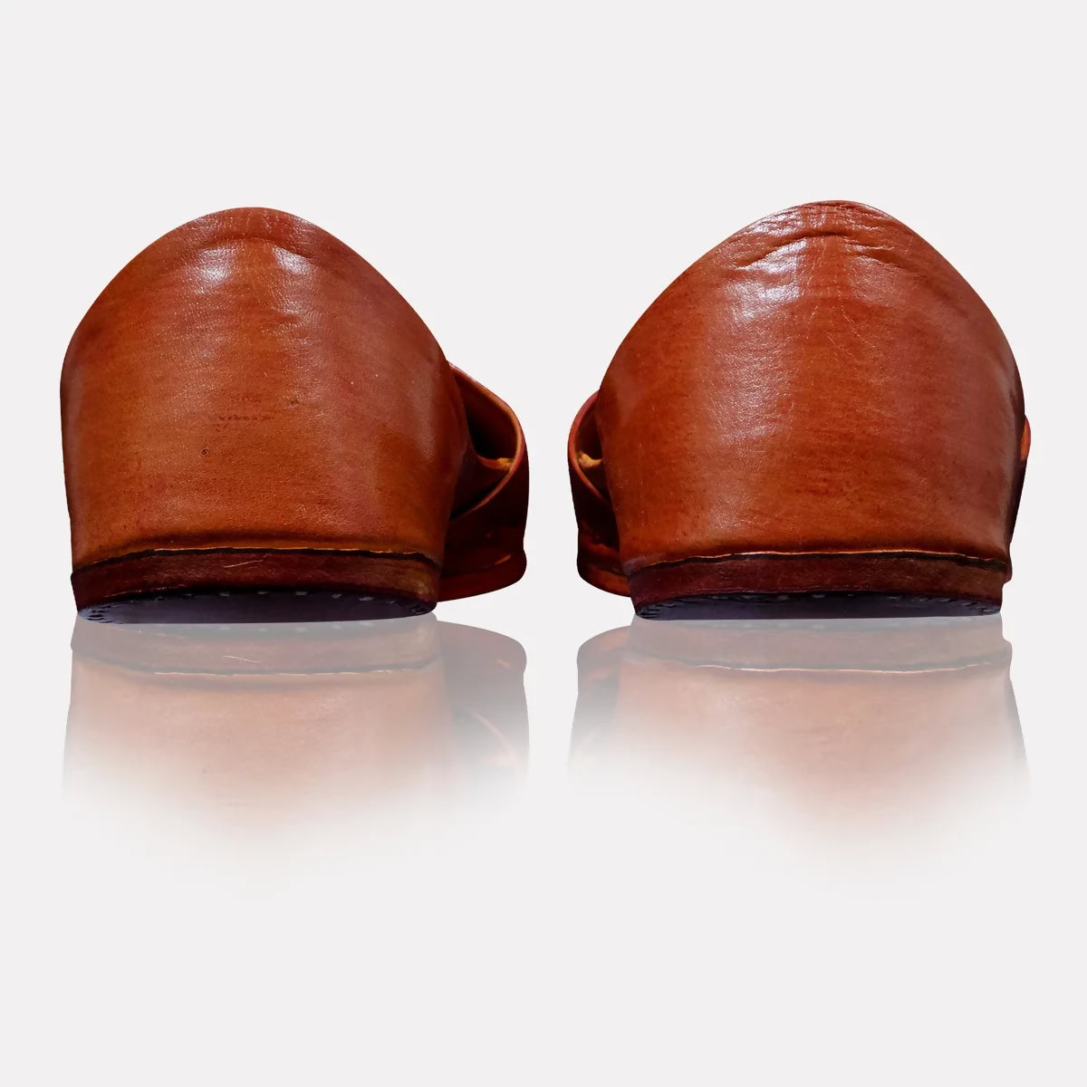 Tan Brown Leather Handcrafted Jutti For Men