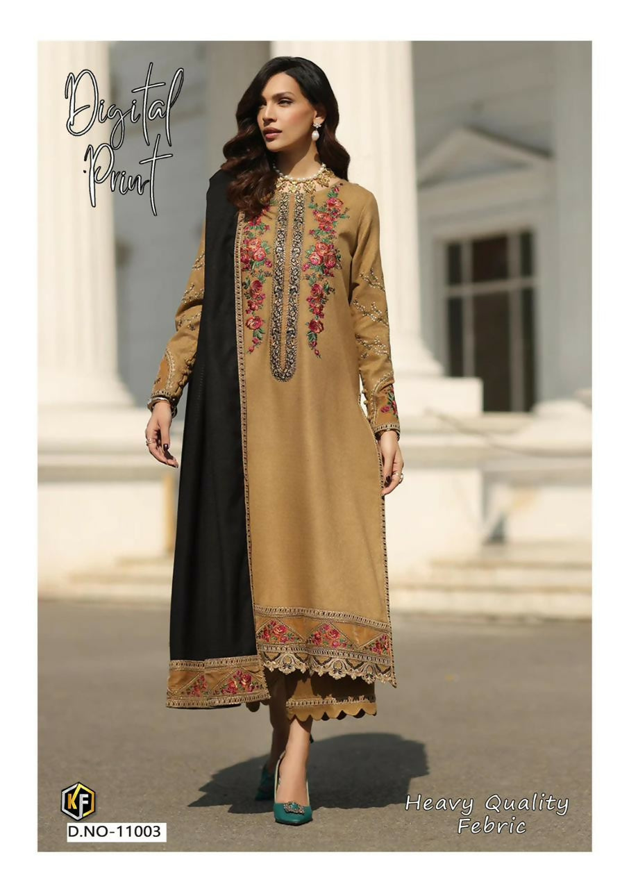 Heavy Cotton Printed Unstitched Suit Set with Dupatta