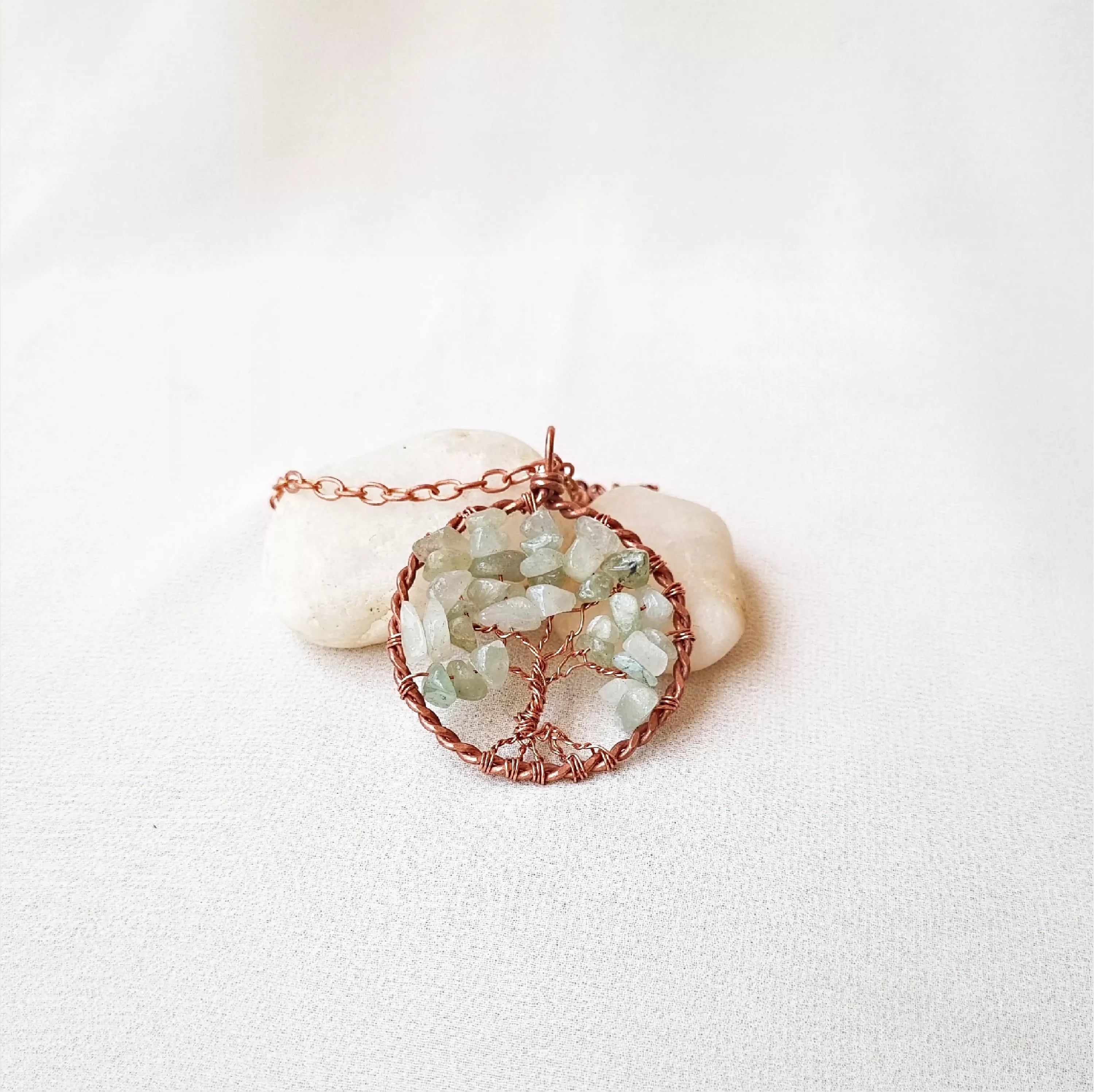 Earth's Embrace ~ Green Aventurine and Copper Tree of Life Necklace