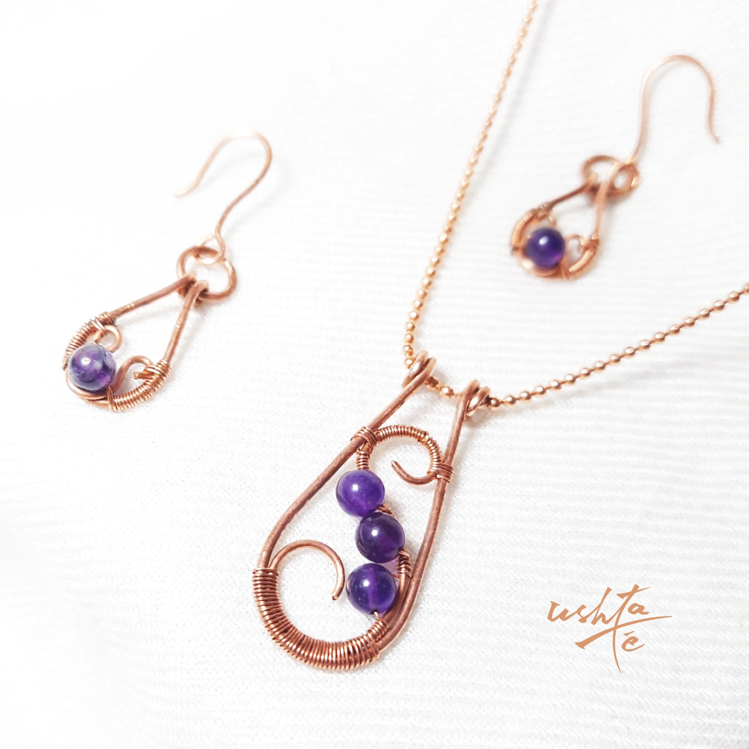 Purple Clouds - Necklace and Earring