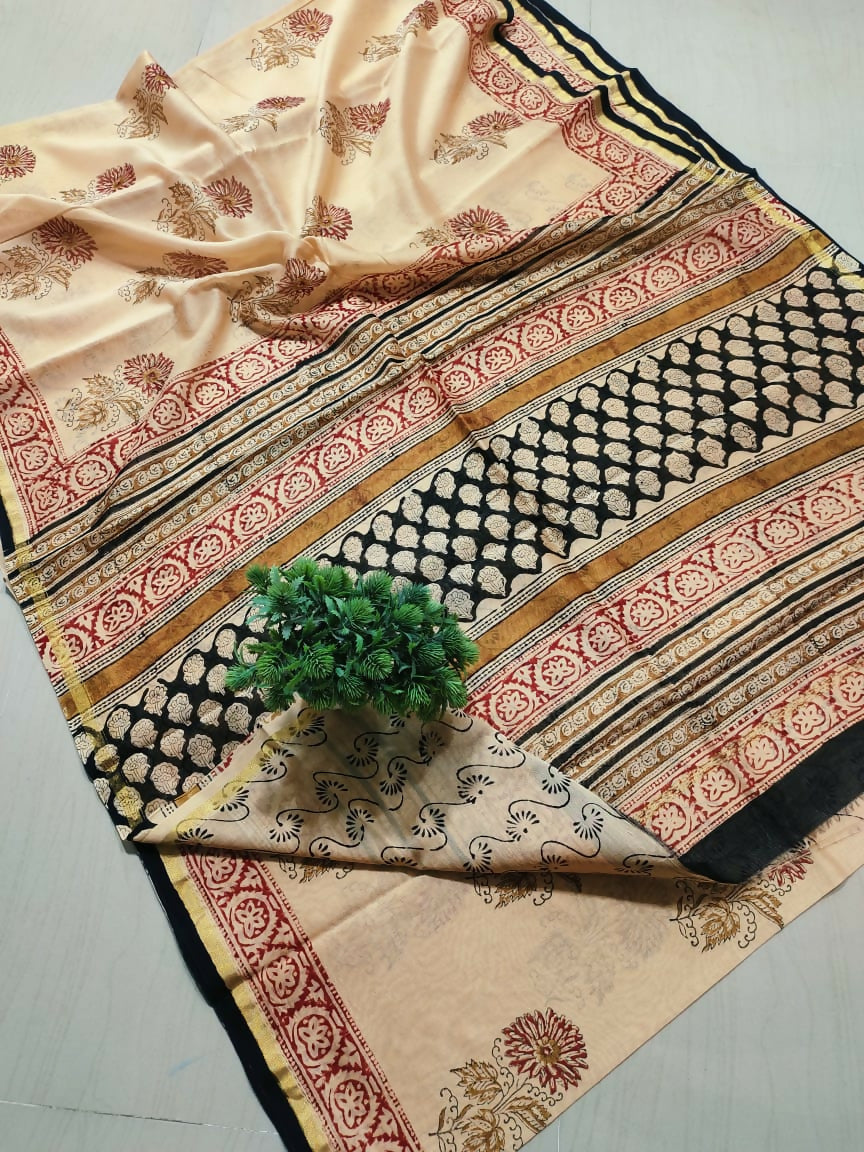 Kalamkari Tree of Life -Kalamkari Cotton Silk Saree