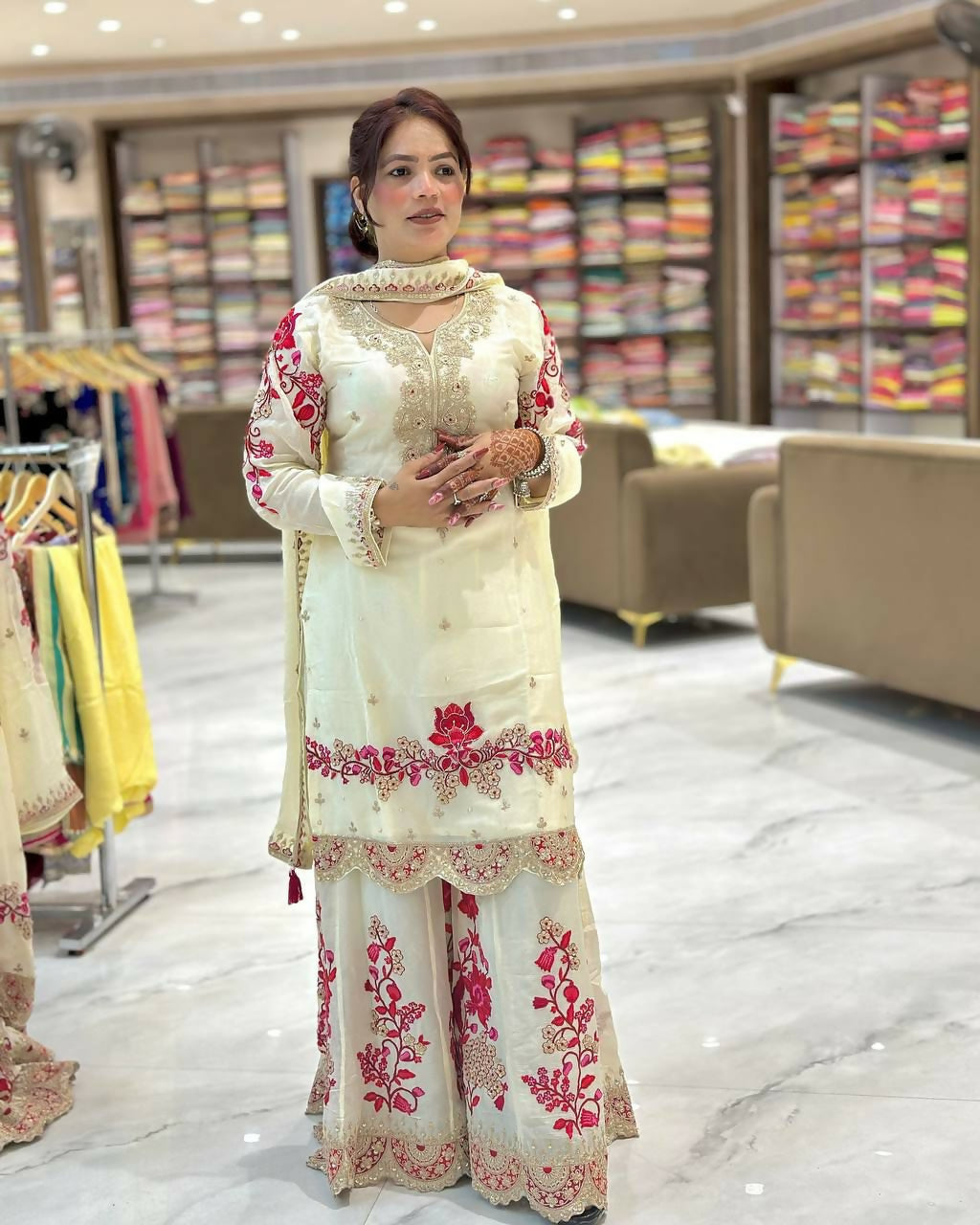 Designer Top Sharara & Dupatta Set