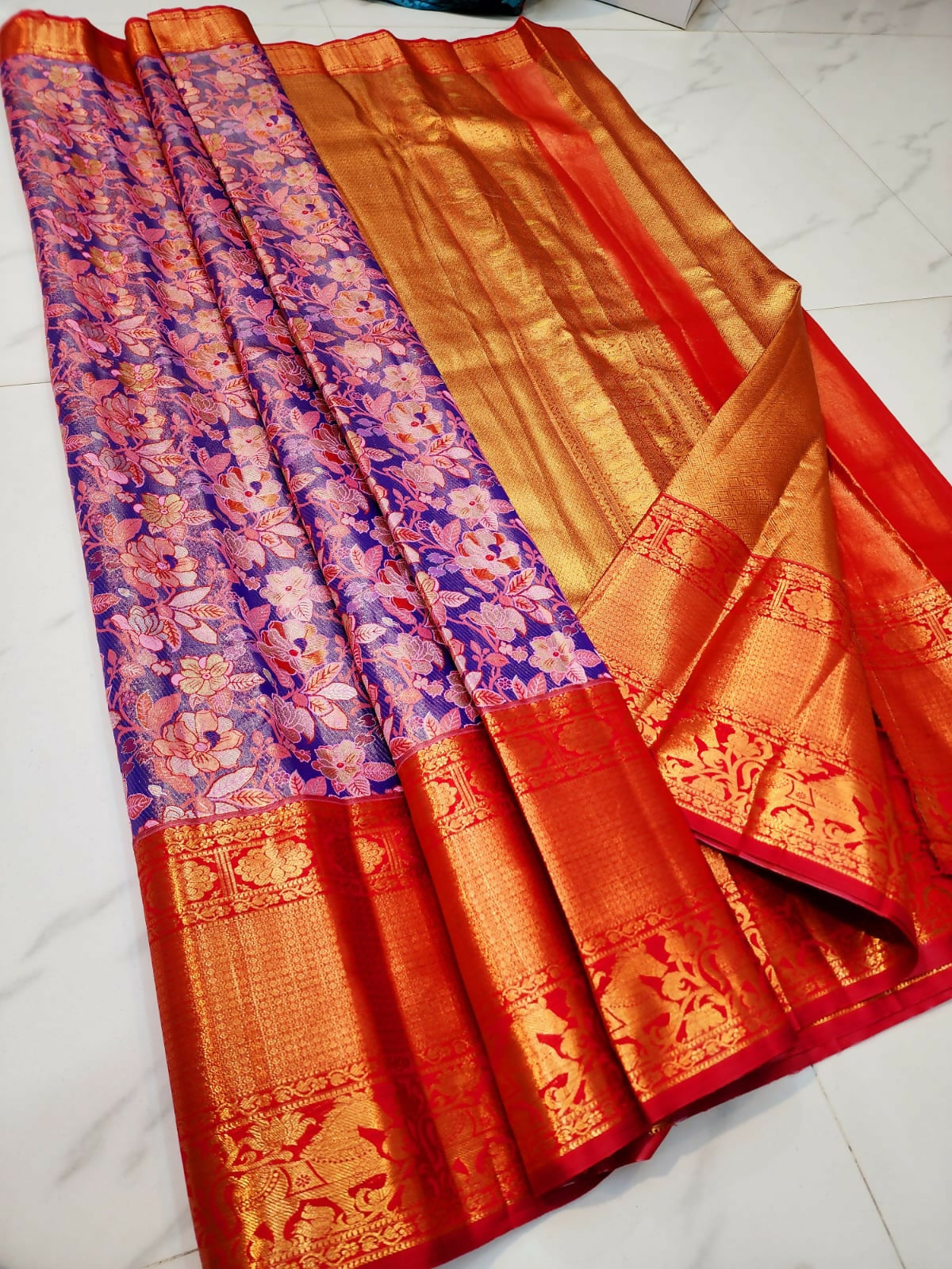Kanchi Pattern Play - Semi-Tissue Kanchi Bridal Sarees