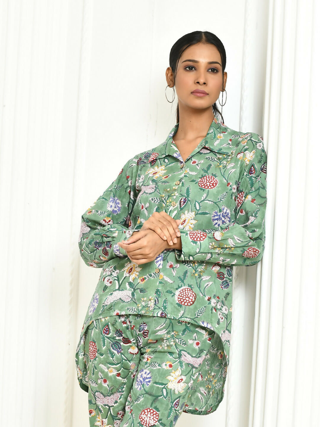 Dhanvi Handprinted Women's Cotton Shirt