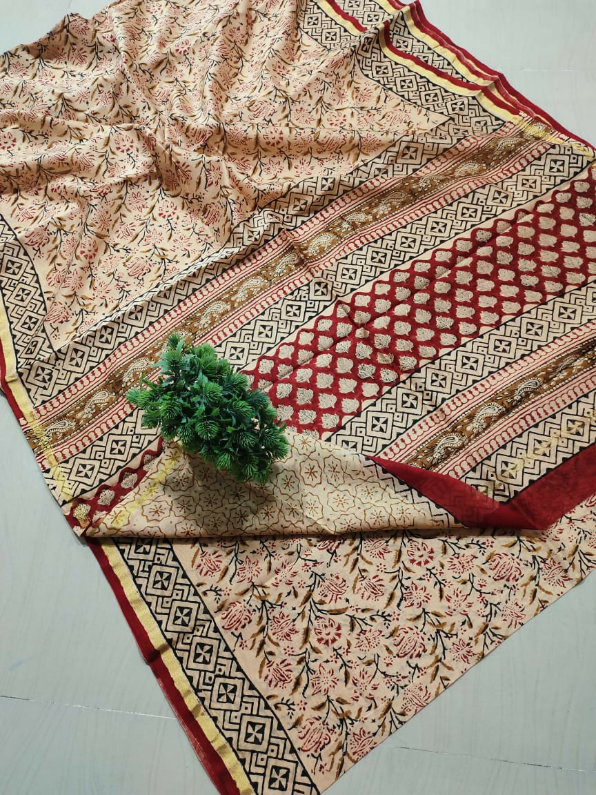 Regal Rhythms- Kalamkari Cotton Silk Saree