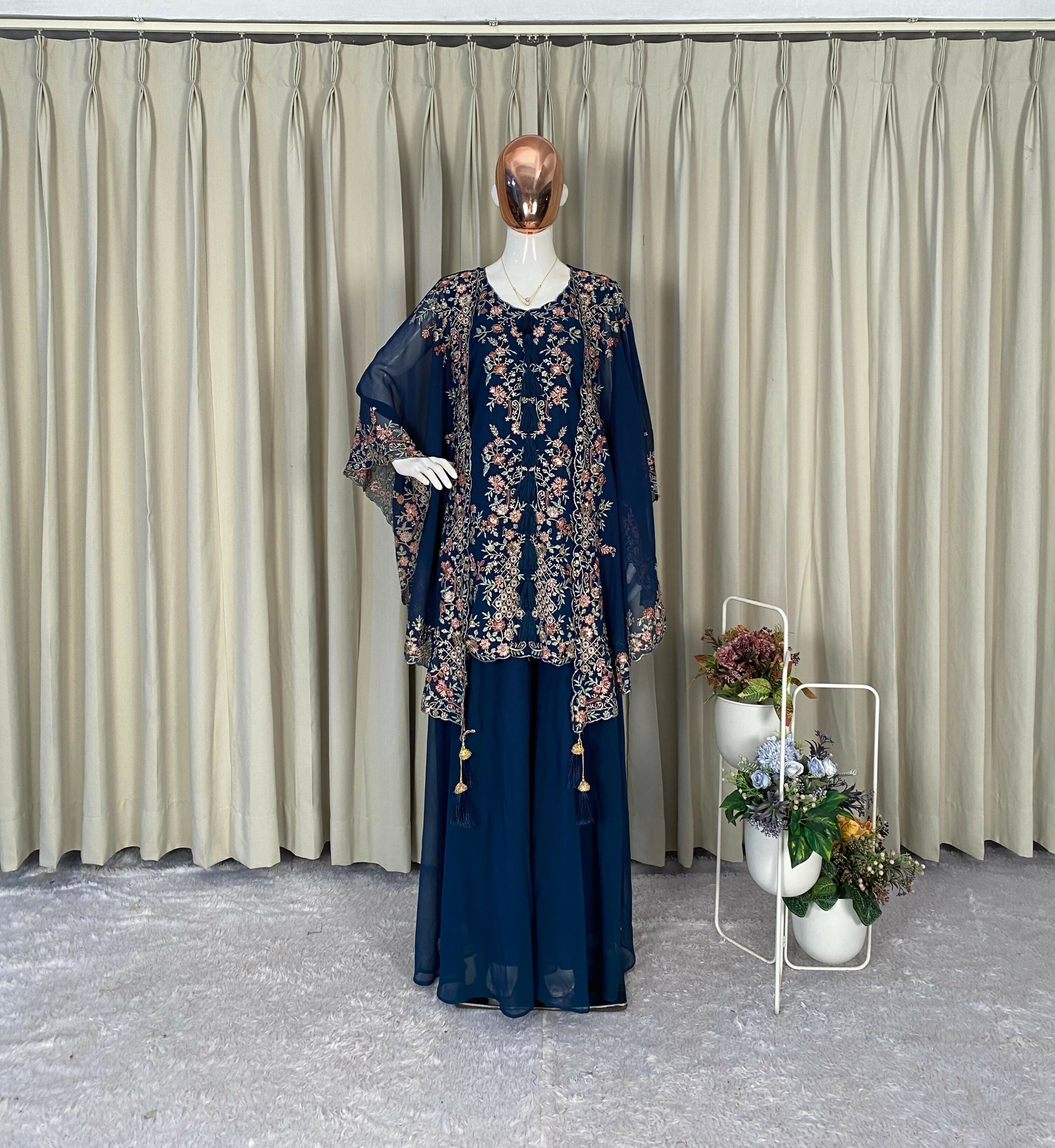 Designer Kurta Plazzo Set with Shrug