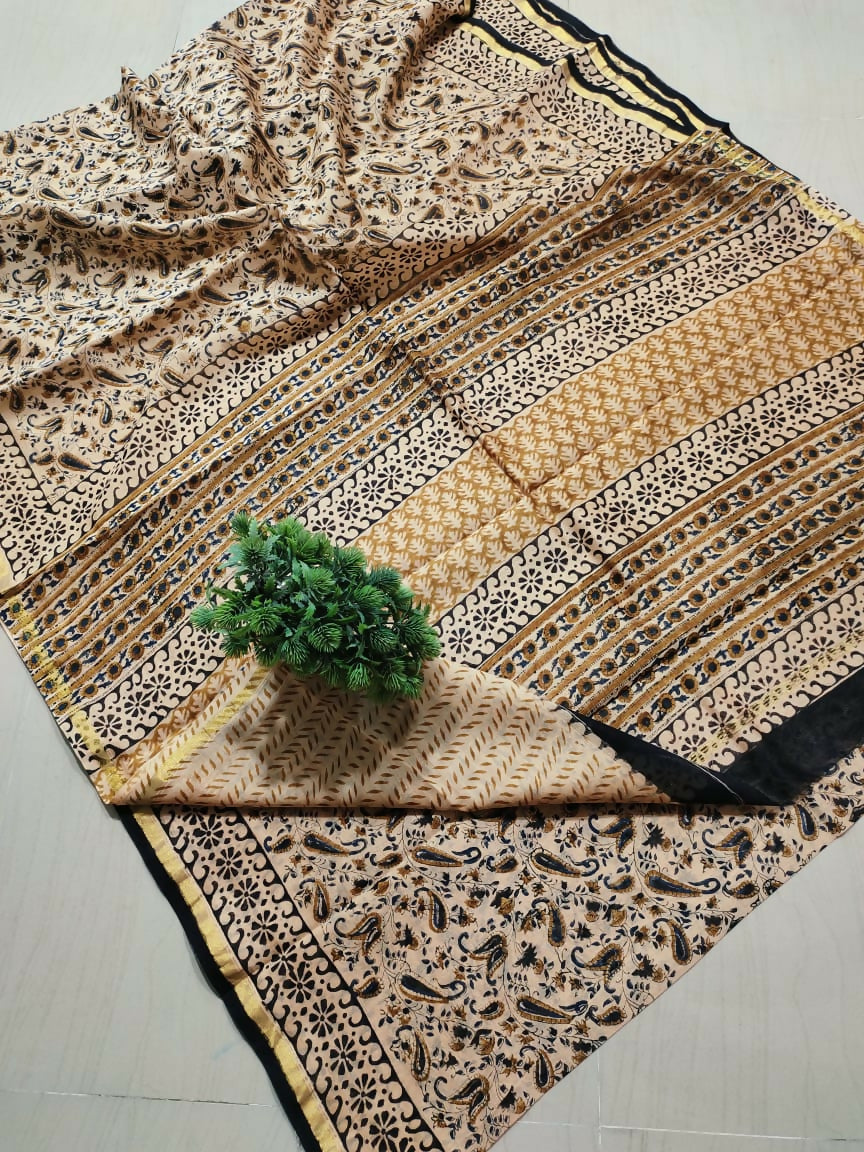 Eternal Threads- Kalamkari Cotton Silk Saree